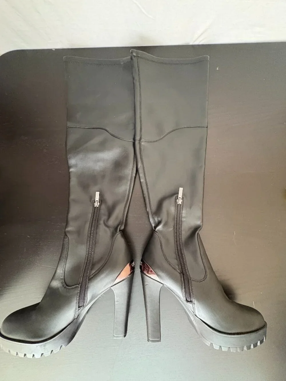 GUESS Black Over the Knee Platform High Heel Boots Size 8M